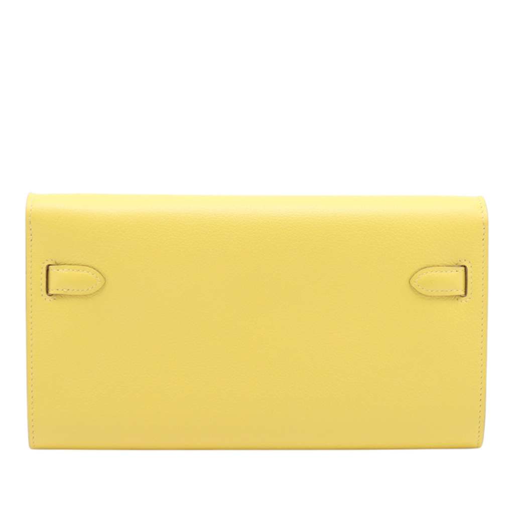 Hermès Evercolor Kelly To Go Wallet Yellow Leather Very good condition - Back View