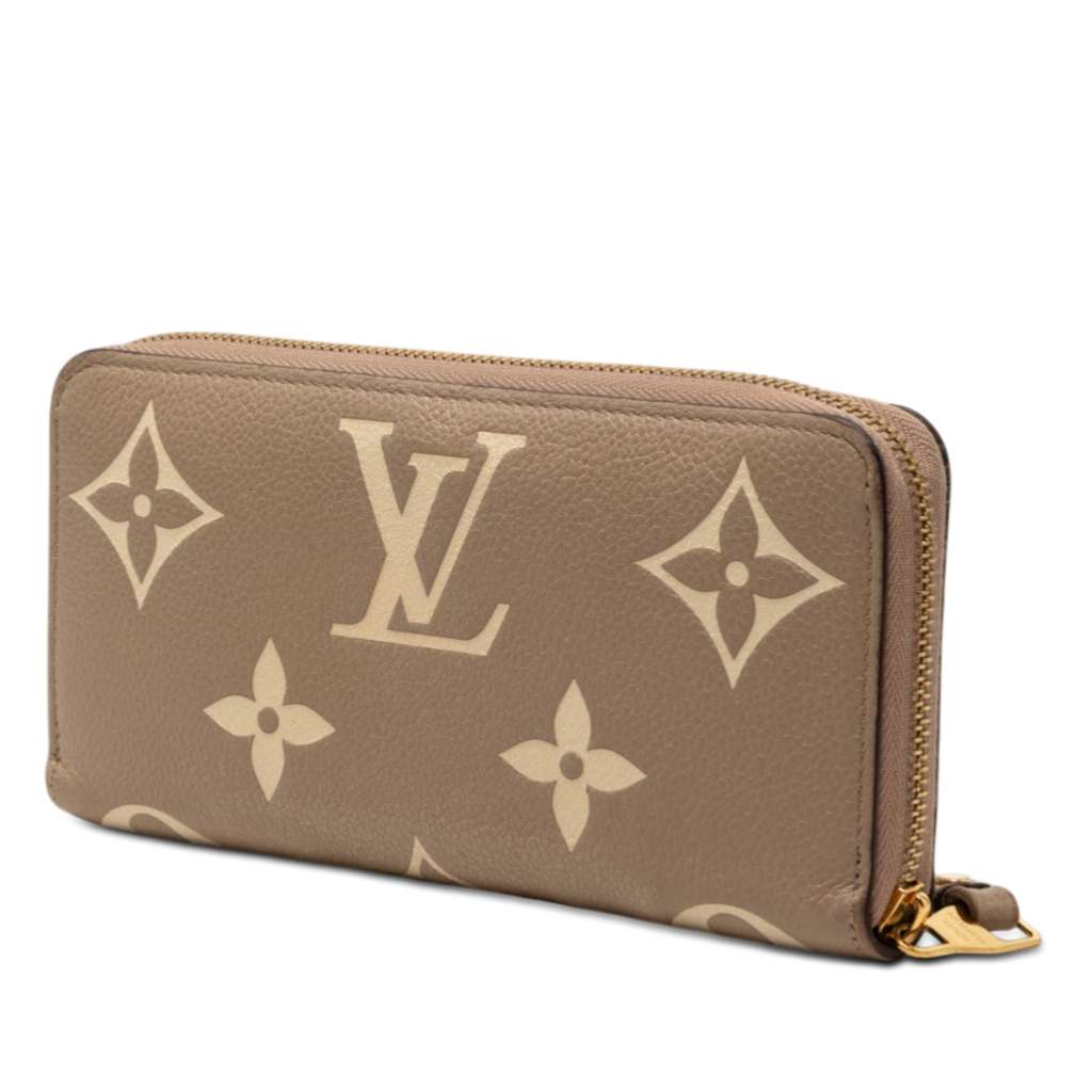 Louis Vuitton Bicolor Monogram Empreinte Giant Zippy Wallet Brown Leather Very good condition - Back View
