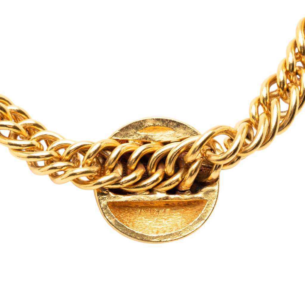 Chanel Gold Plated CC Medallion Choker Gold Metal Very good condition - Inside View