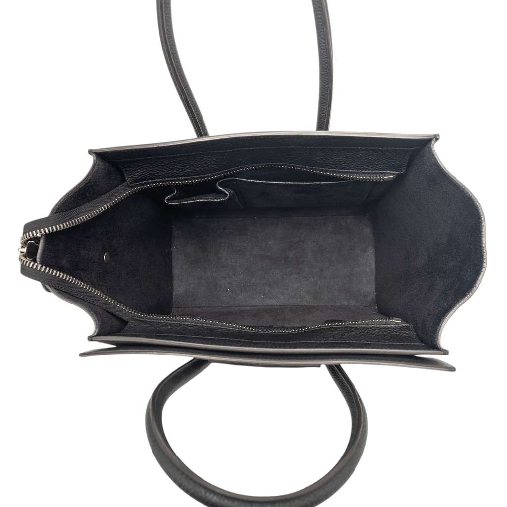 Celine Micro Drummed Calfskin Luggage Tote Black Leather Very good condition - Model View