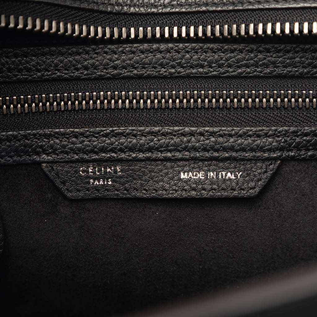 Celine Micro Drummed Calfskin Luggage Tote Black Leather Very good condition - Box View
