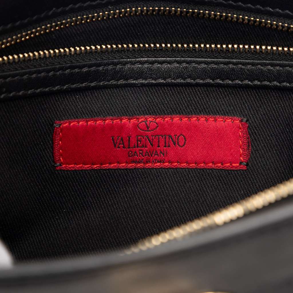 Valentino Small Leather Rockstud Single Handle Flap Black Leather Very good condition - Box View