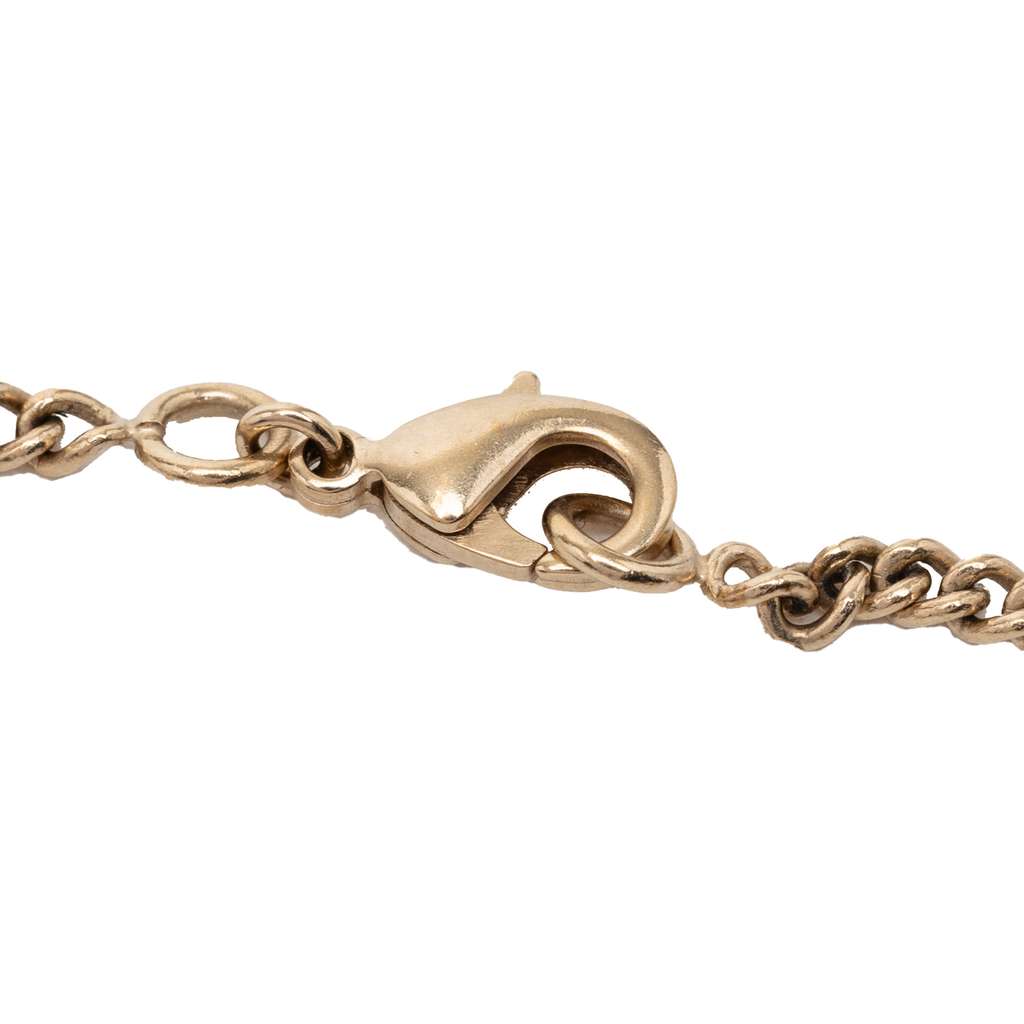 Chanel CC Gold Plated Strass Moon Pendant Necklace Gold Metal Very good condition - Model View