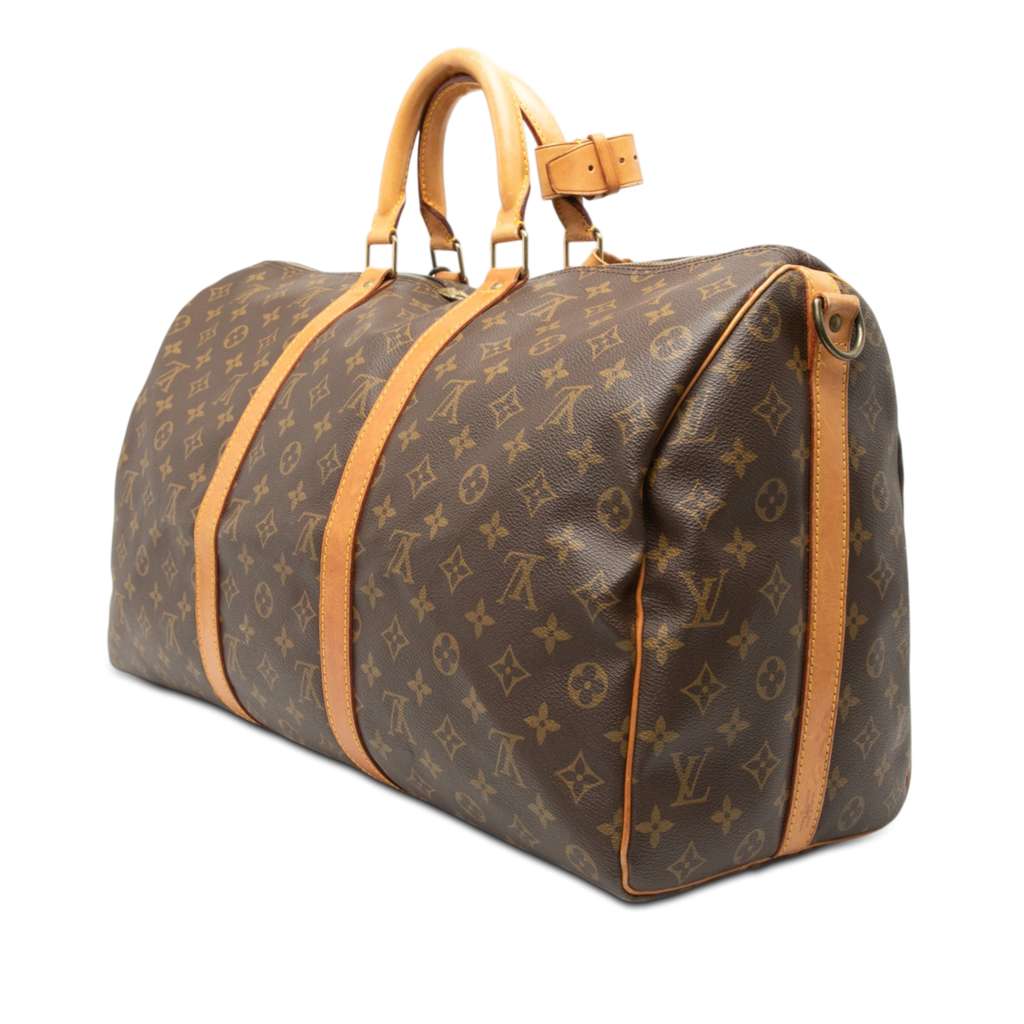 Louis Vuitton Monogram Keepall Bandouliere 50 Brown Good condition - Back View