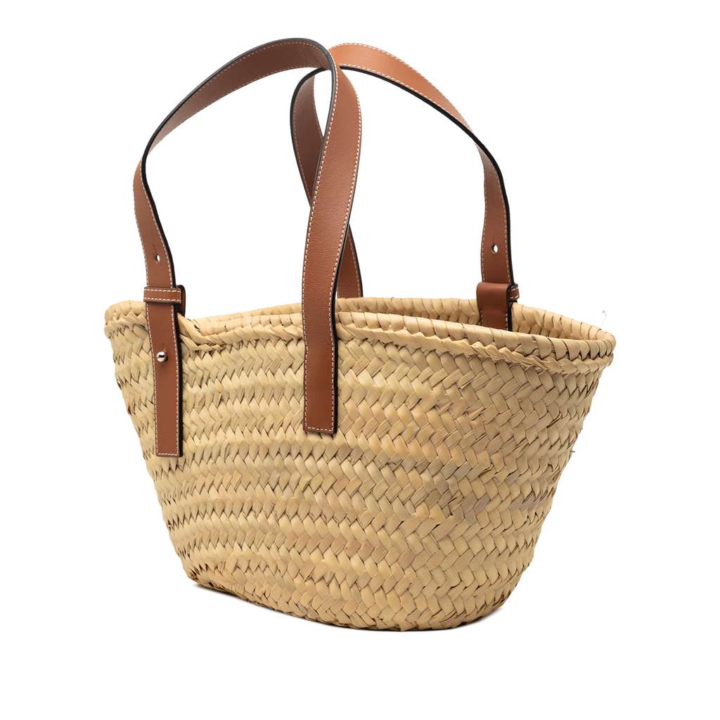 Loewe Small Raffia Anagram Basket Tote Beige Very good condition - Back View