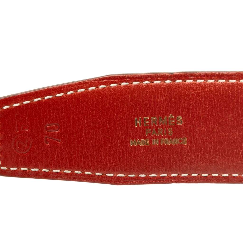 Hermès Box Calf and Gulliver Constance H Reversible Belt Black Leather Very good condition - Model View