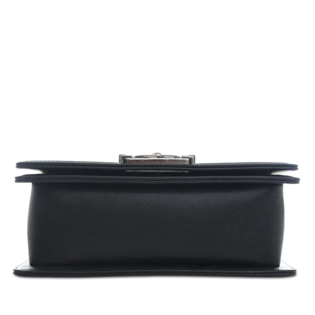 Chanel Small Quilted Caviar Boy Flap Black Leather Very good condition - Box View