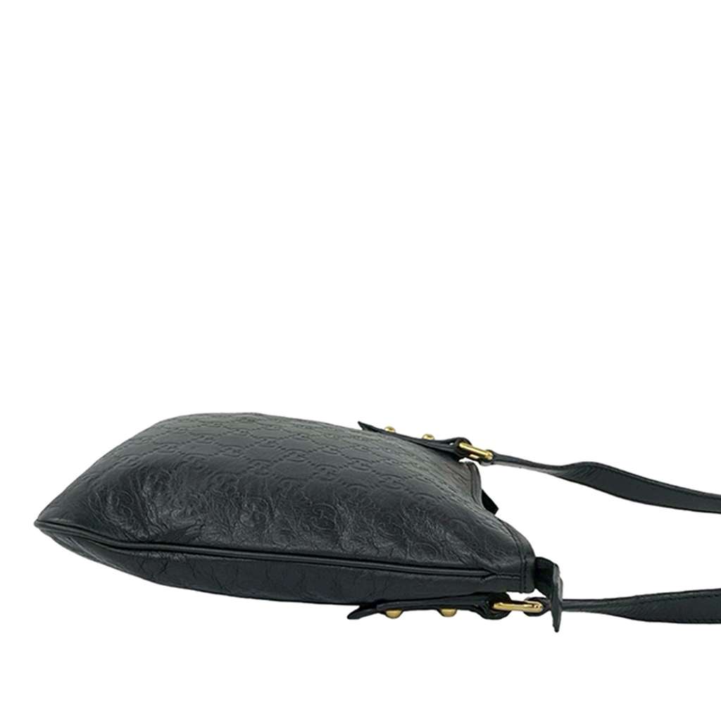 Gucci Guccissima Crossbody Black Leather Very good condition - Model View
