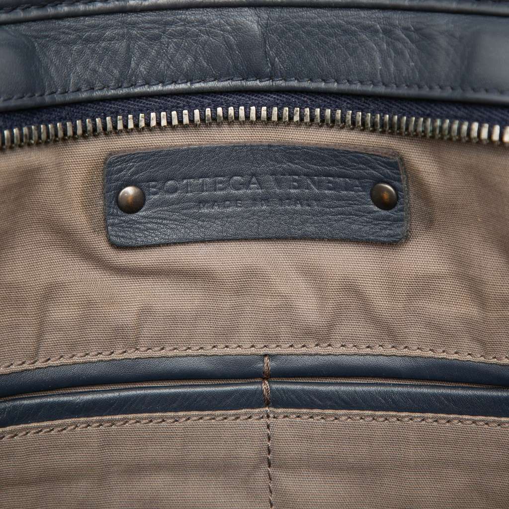 Bottega Veneta Nappa Intrecciato Business Bag Blue Leather Very good condition - Box View