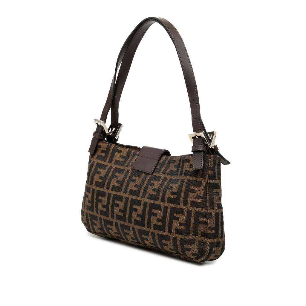 Fendi Zucca Canvas Shoulder Bag Brown Canvas Very good condition - Back View