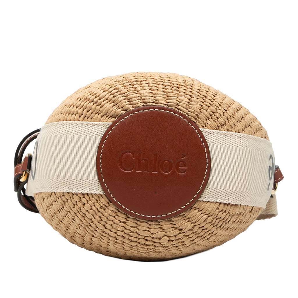 Chloé Small Raffia Woody Basket Bag Beige Very good condition - Inside View