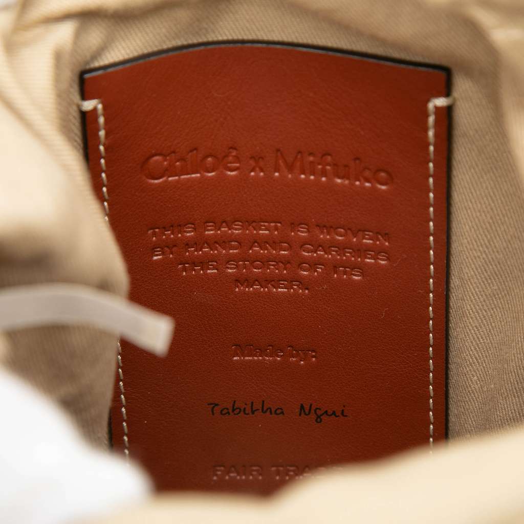 Chloé Small Raffia Woody Basket Bag Beige Very good condition - Box View