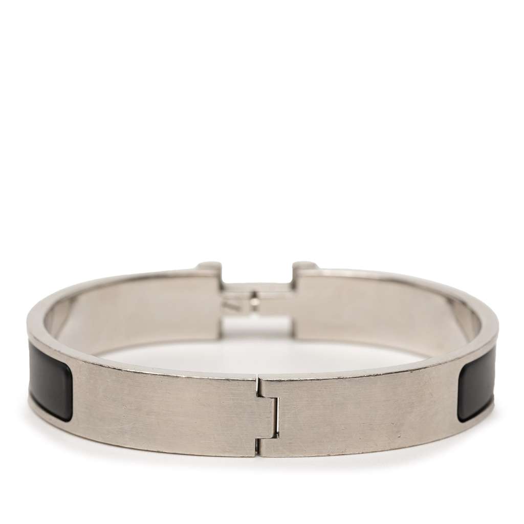 Hermès Narrow Enamel Clic H Bracelet PM Black Very good condition - Inside View