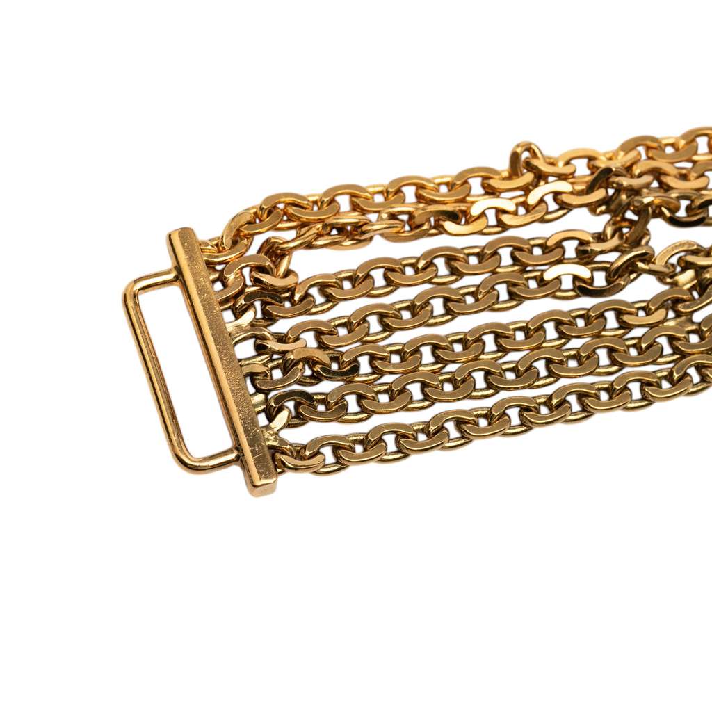 Chanel Gold Plated Multi Chain Logo Belt Gold Metal Very good condition - Model View