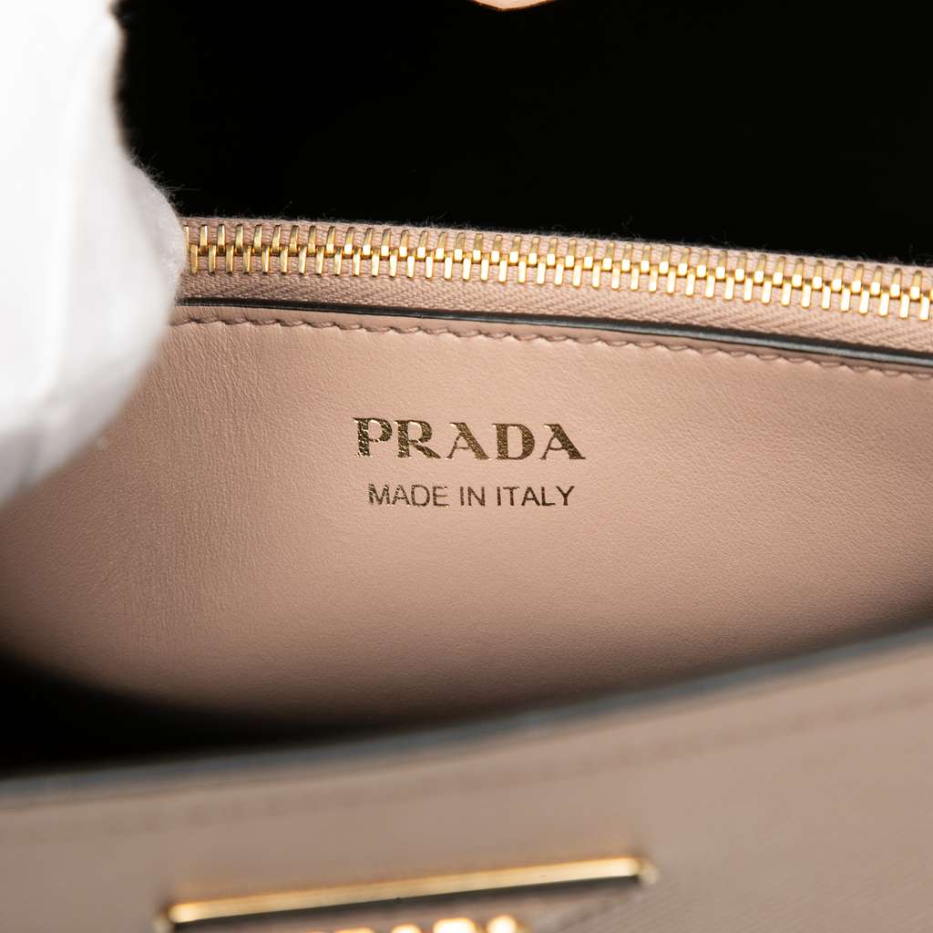 Prada Small Saffiano Cuir Matinee Satchel Brown Leather Very good condition - Box View