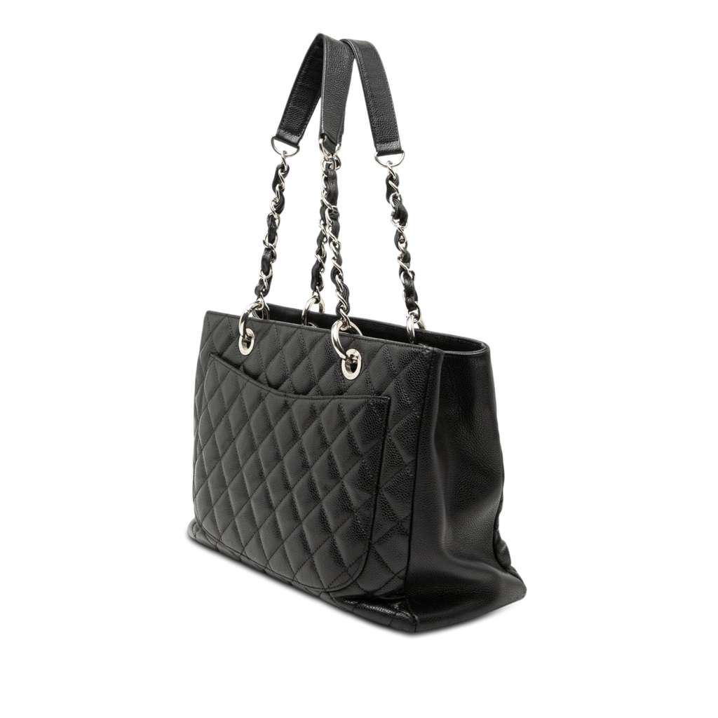 Chanel Caviar Grand Shopping Tote Black Leather Very good condition - Back View