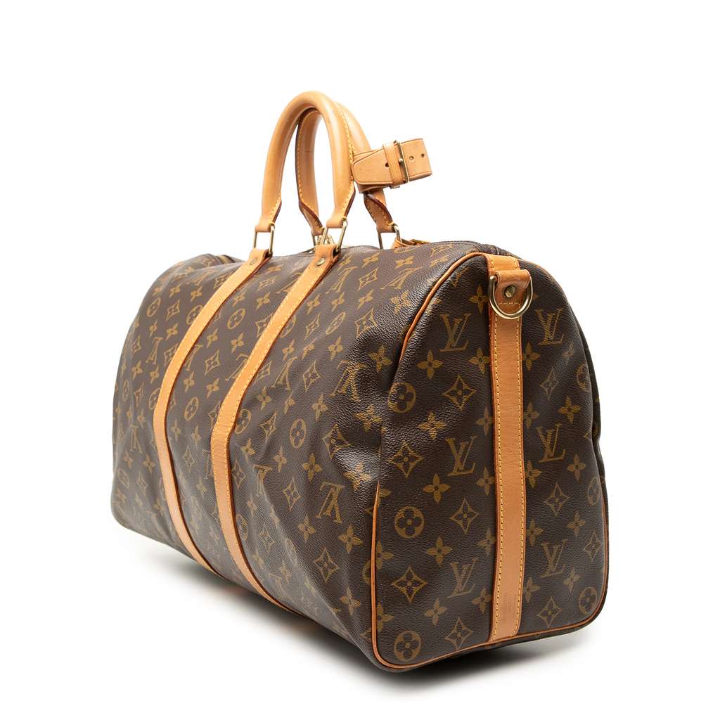 Louis Vuitton Monogram Keepall Bandouliere 45 Brown Very good condition - Back View