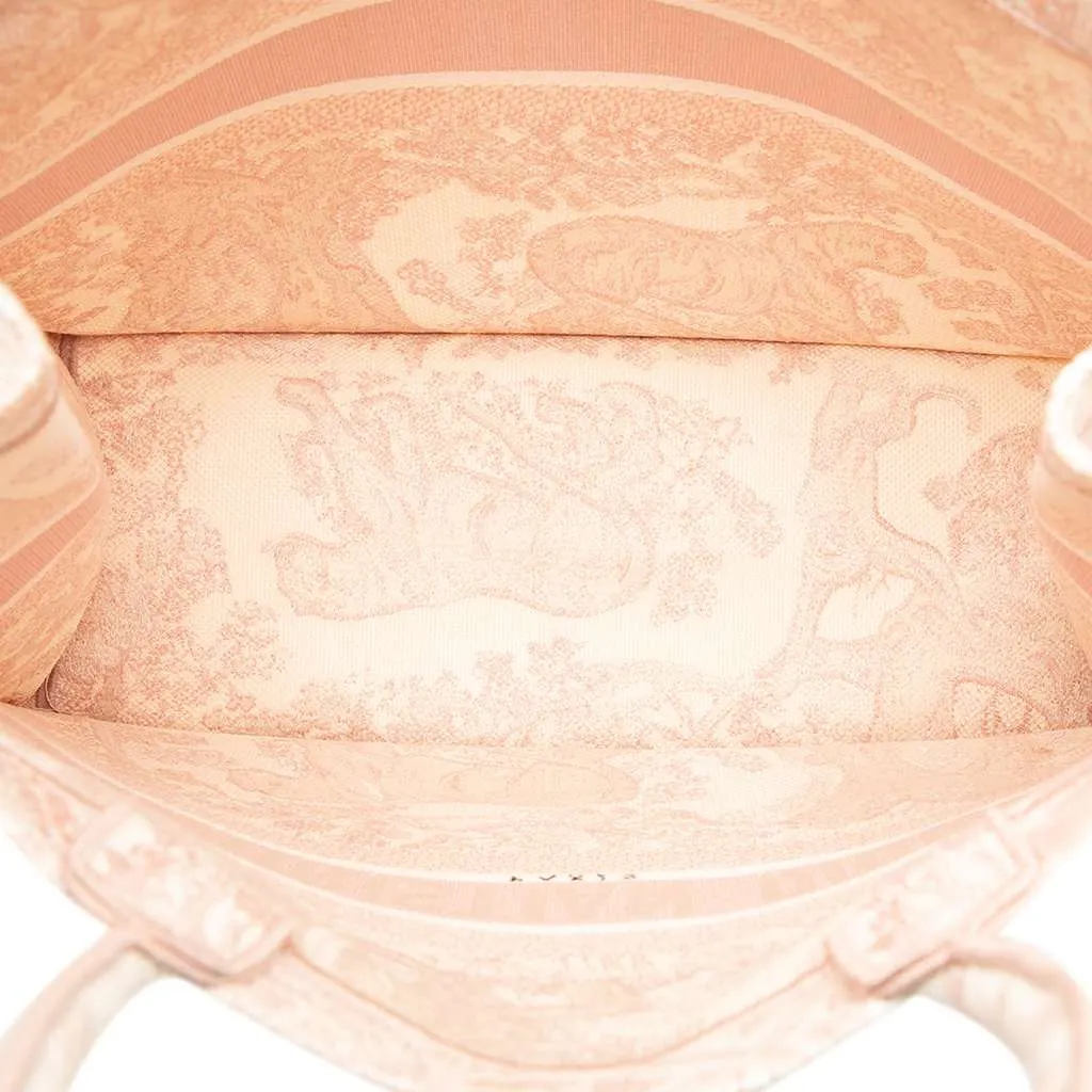 Dior Large Canvas Embroidered Dioriviera Toile De Jouy Book Tote Pink Canvas Very good - Model View