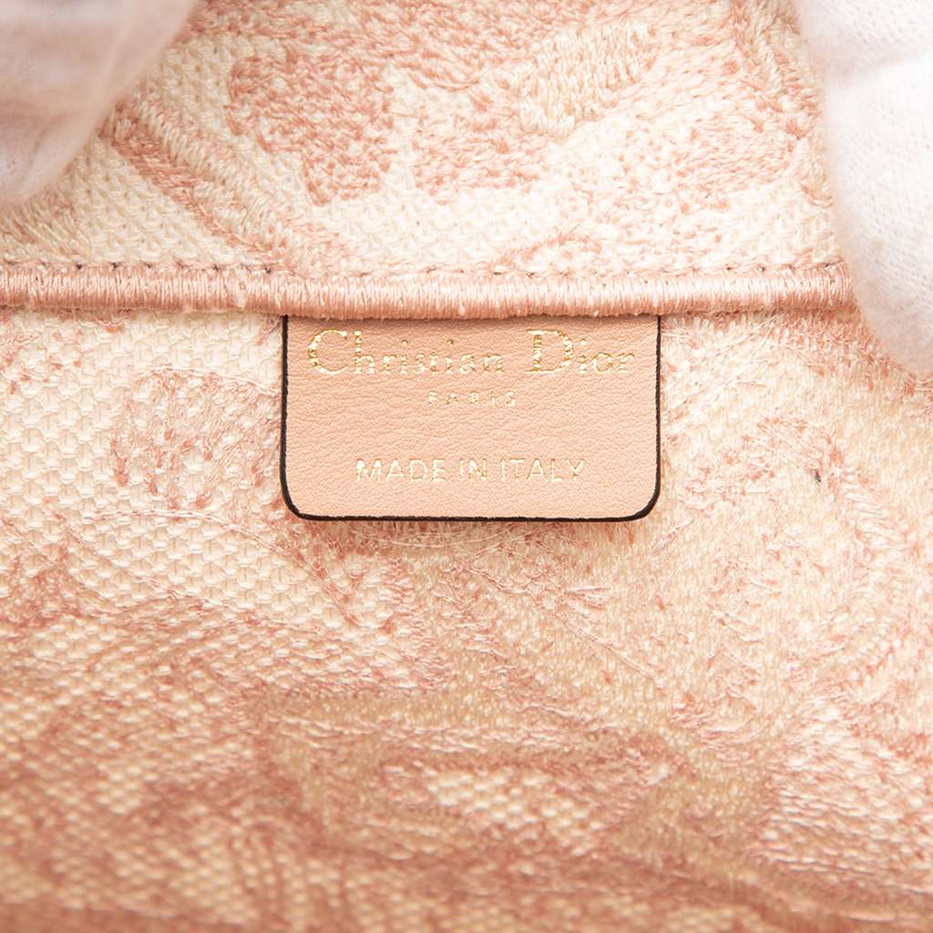 Dior Large Canvas Embroidered Dioriviera Toile De Jouy Book Tote Pink Canvas Very good condition - Box View