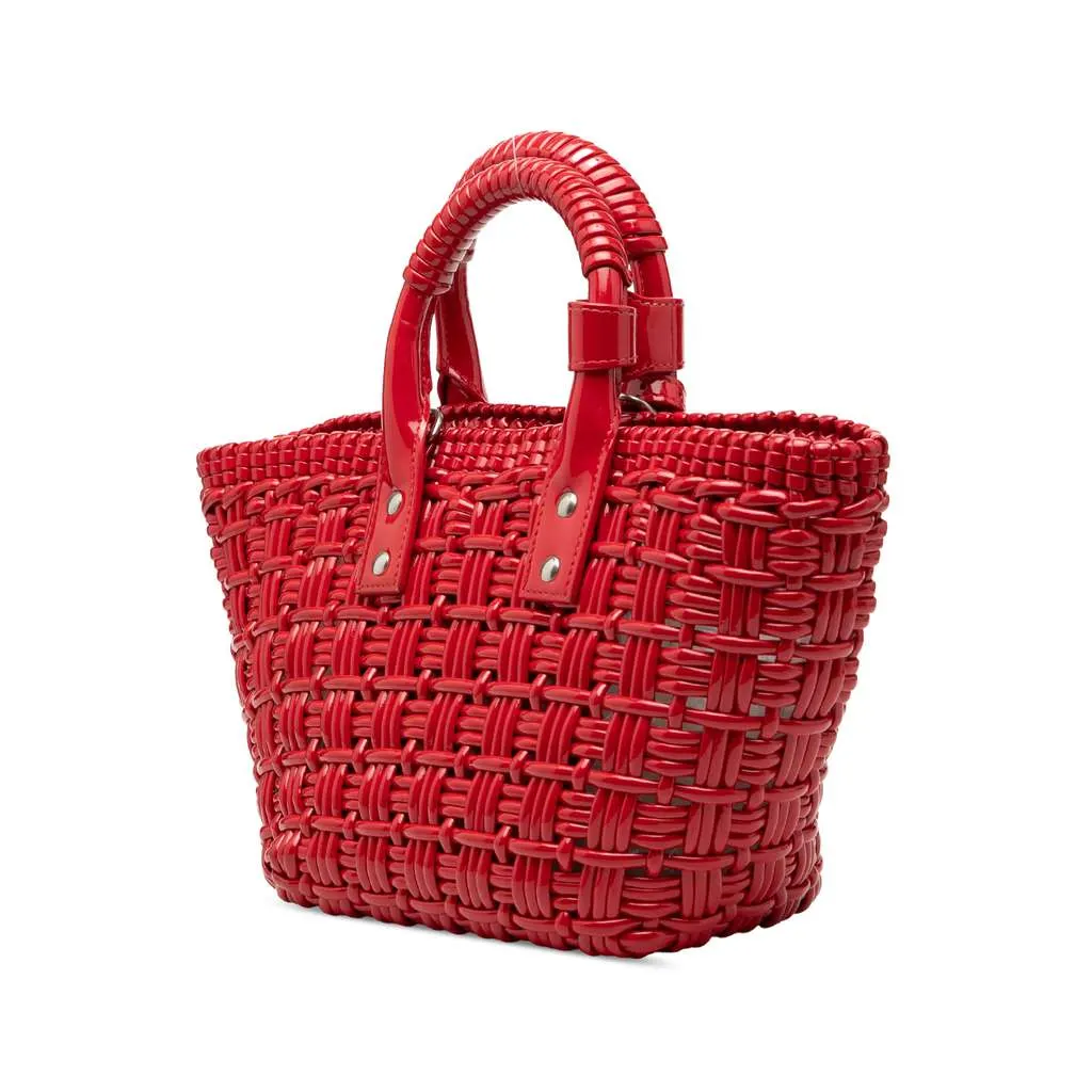 Balenciaga Faux Leather Bistro Panier XS Red Polyester Very good - Back View