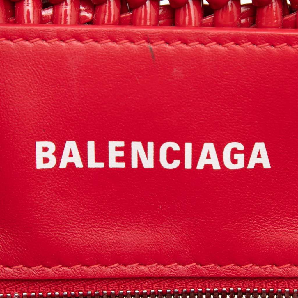 Balenciaga Faux Leather Bistro Panier XS Red Polyester Very good condition - Box View