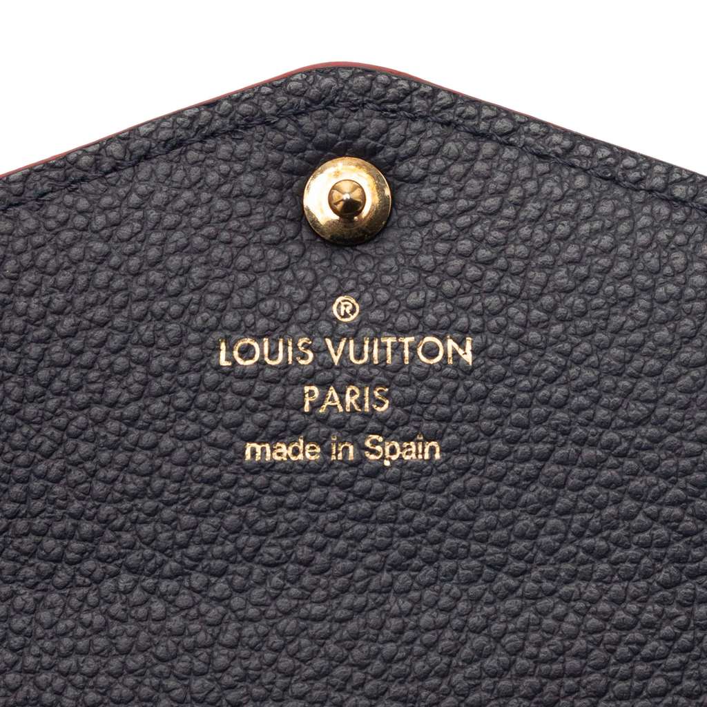 Louis Vuitton Monogram Empreinte Sarah Wallet Blue Leather Very good condition - Box View