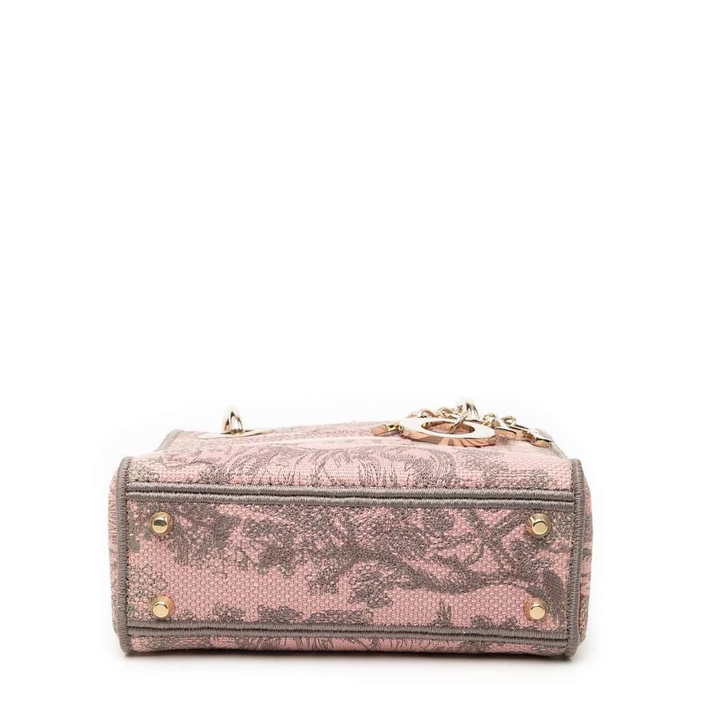 Dior Mini Embroidered Canvas Toile De Jouy Lady D Lite Pink Canvas Very good condition - Inside View