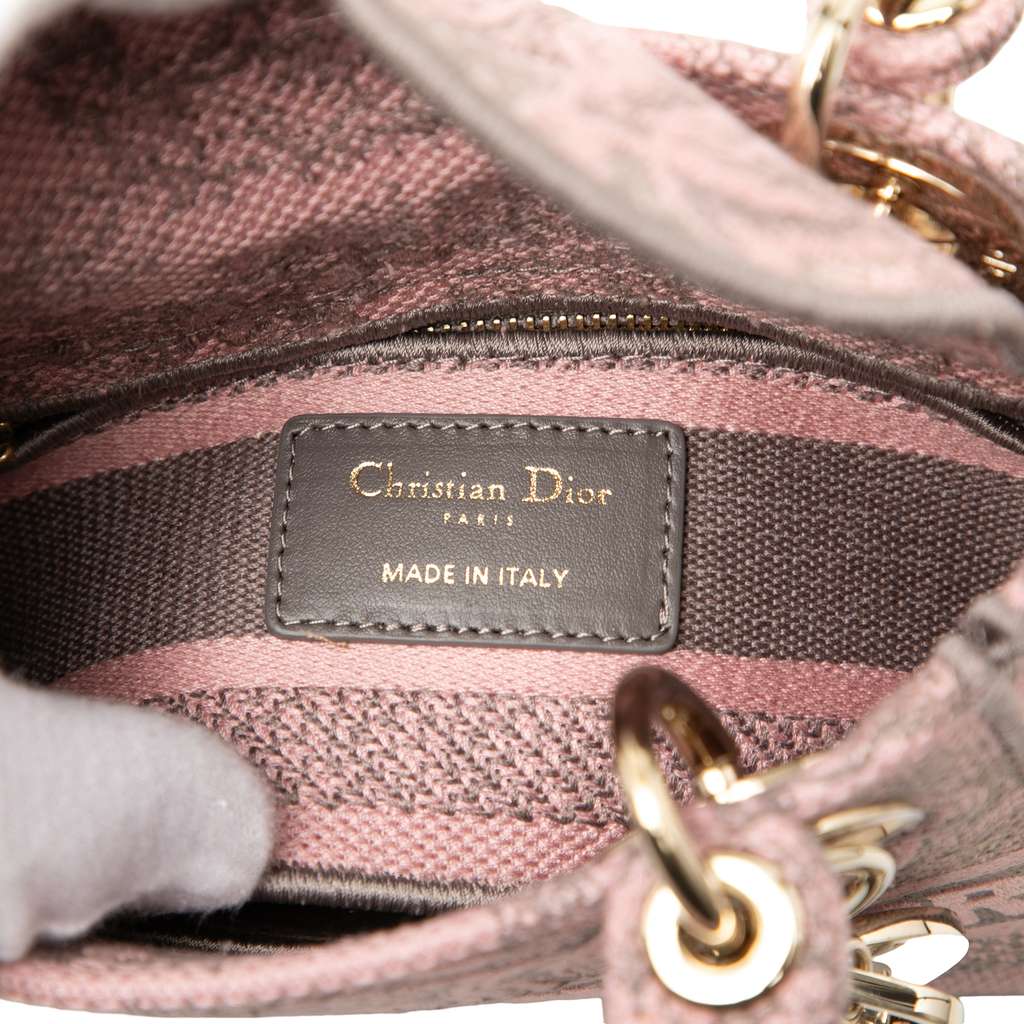 Dior Mini Embroidered Canvas Toile De Jouy Lady D Lite Pink Canvas Very good condition - Box View