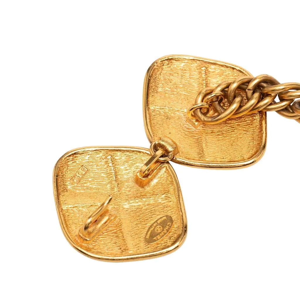 Chanel Gold Plated Quilt Charm Chain Belt Gold Metal Very good - Back View