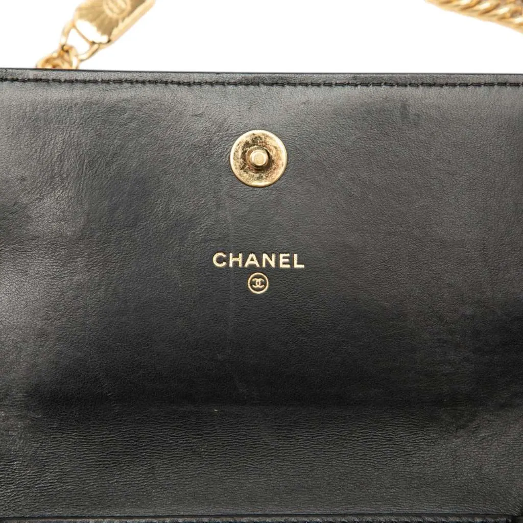 Chanel Mini CC Quilted Lambskin Bijoux Wallet on Chain Black Leather Very good - Box View