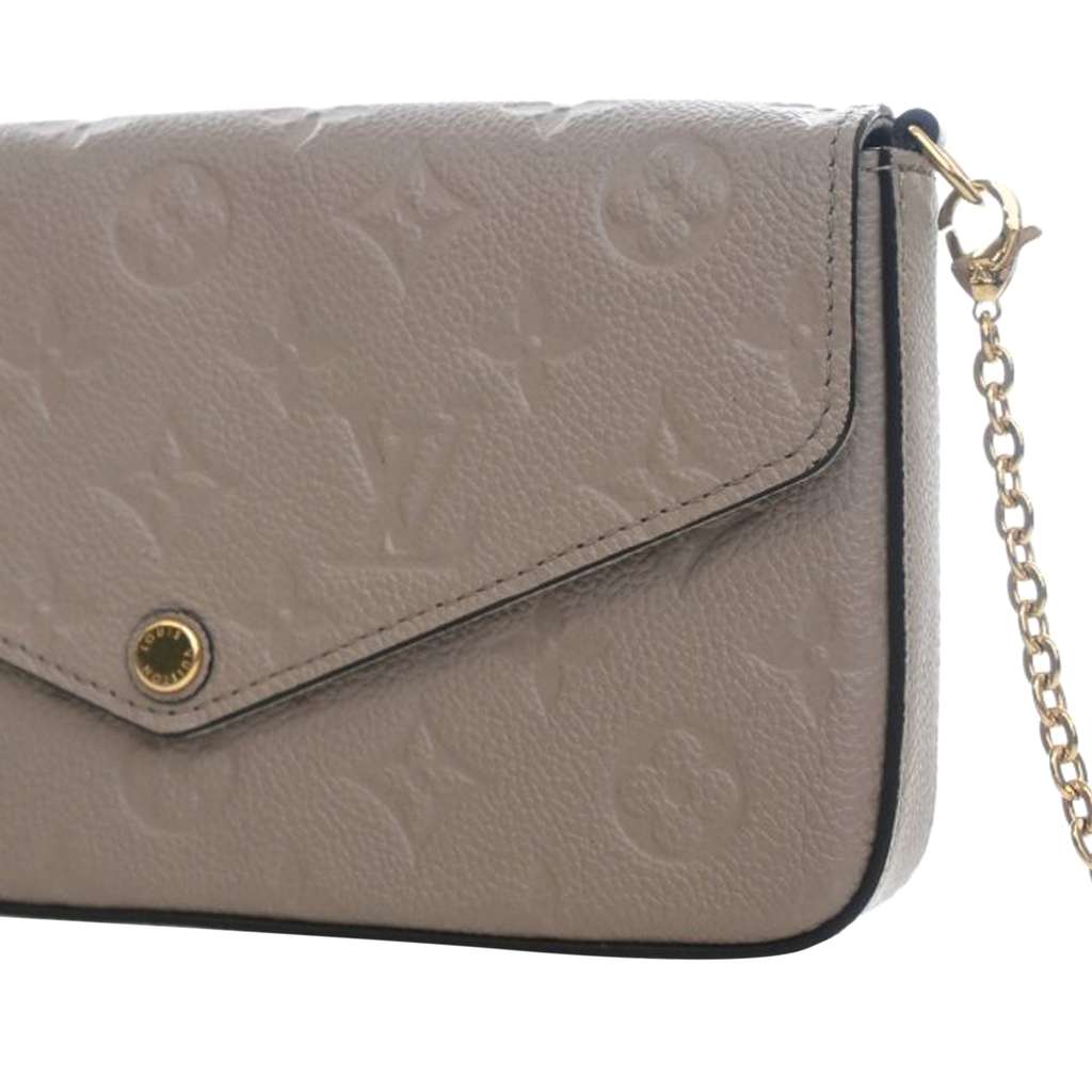 Louis Vuitton Monogram Empreinte Pochette Felicie Brown Leather Never worn - Box View