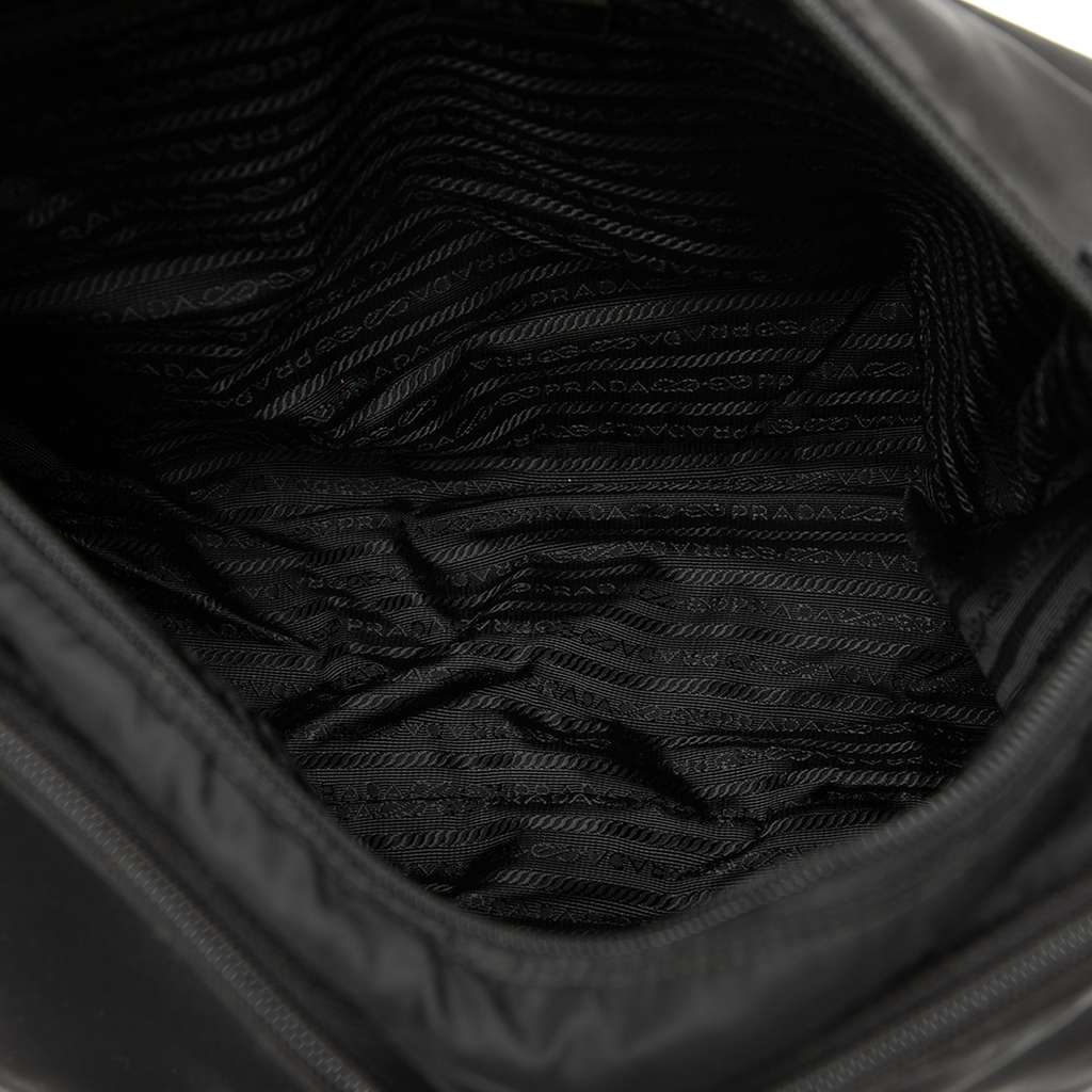 Prada Tessuto Zip Double Buckle Messenger Bag Black Very good condition - Model View