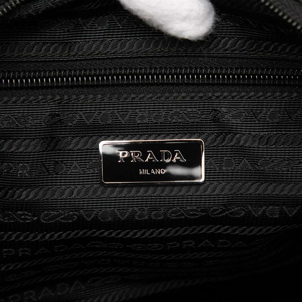 Prada Tessuto Zip Double Buckle Messenger Bag Black Very good condition - Box View