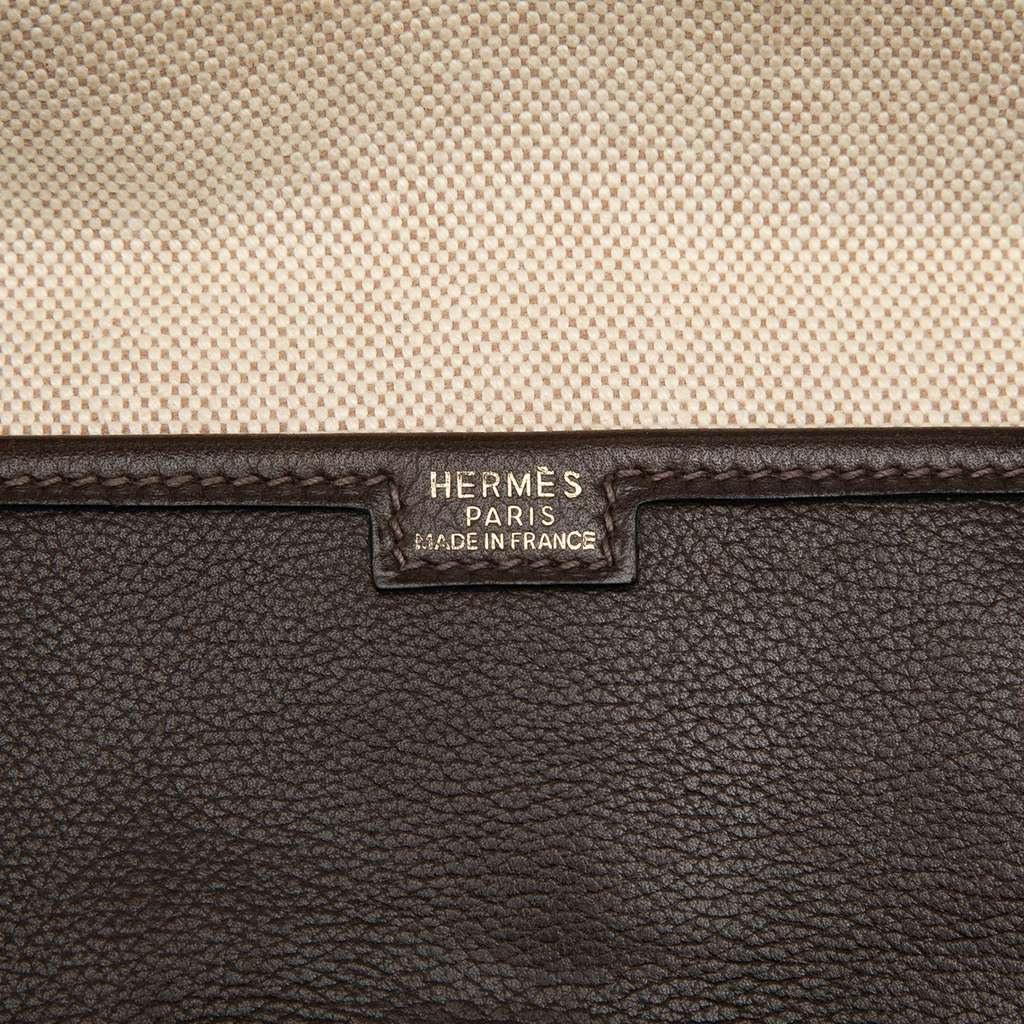 Hermès Evergrain Jige Clutch PM Brown Leather Very good condition - Box View
