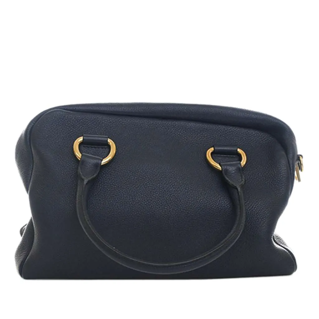 Prada Vitello Phenix Bauletto Satchel Blue Leather Very good - Inside View