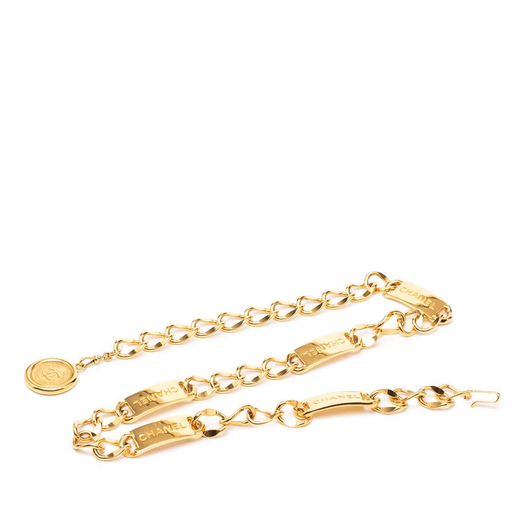 Chanel CC Gold Plated Medallion Chain Belt Gold Metal Very good condition - Back View