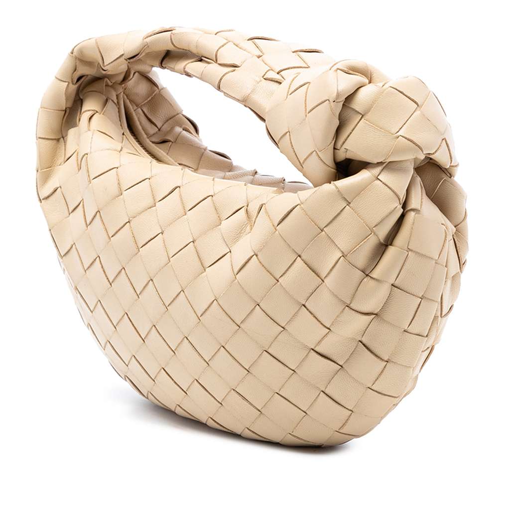 Bottega Veneta Mini Nappa Intrecciato Jodie Beige Leather Very good condition - Back View