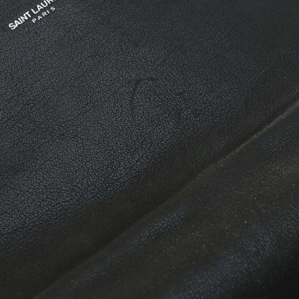 Saint Laurent Medium Chevron Sheepskin  Monogram Monochrome College Bag Black Leather Very good condition - Box View