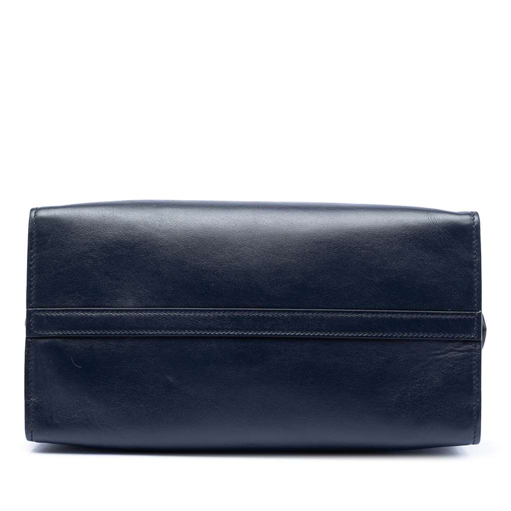 Prada Medium Saffiano Trimmed City Calf Greca Esplanade Satchel Blue Leather Very good condition - Inside View