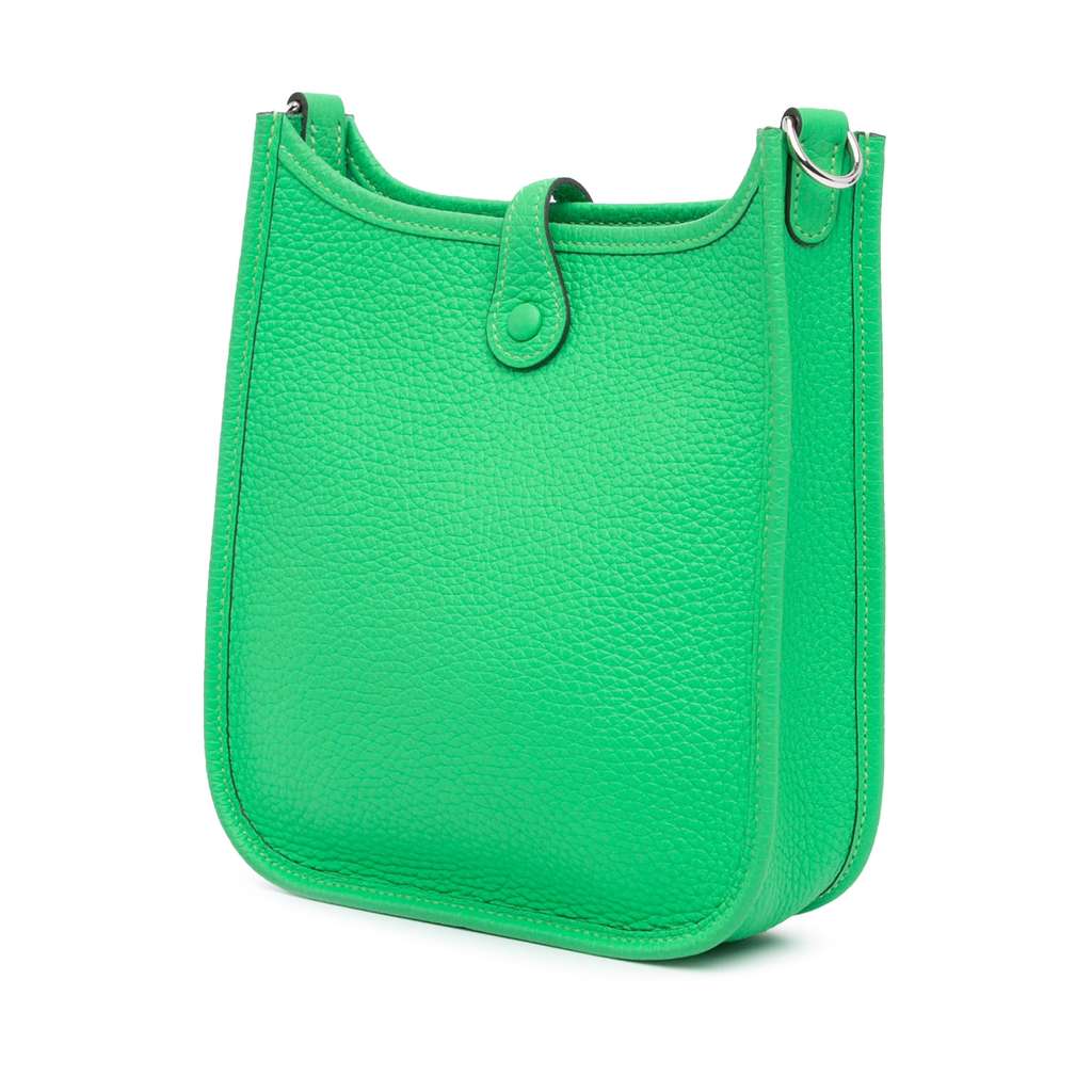 Hermès Clemence Evelyne TPM Green Leather Very good condition - Back View