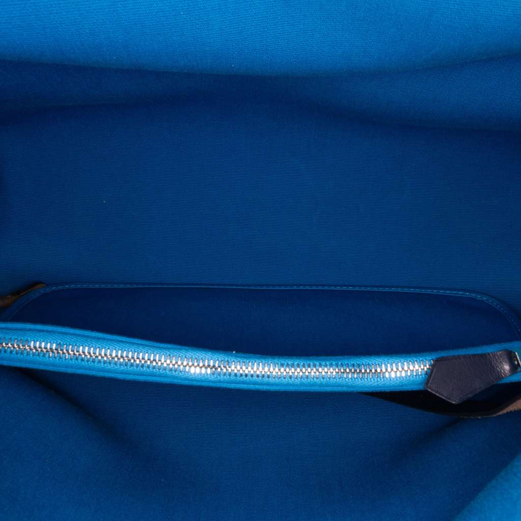 Hermès Toile Herbag Zip 31 Blue Canvas Very good condition - Box View