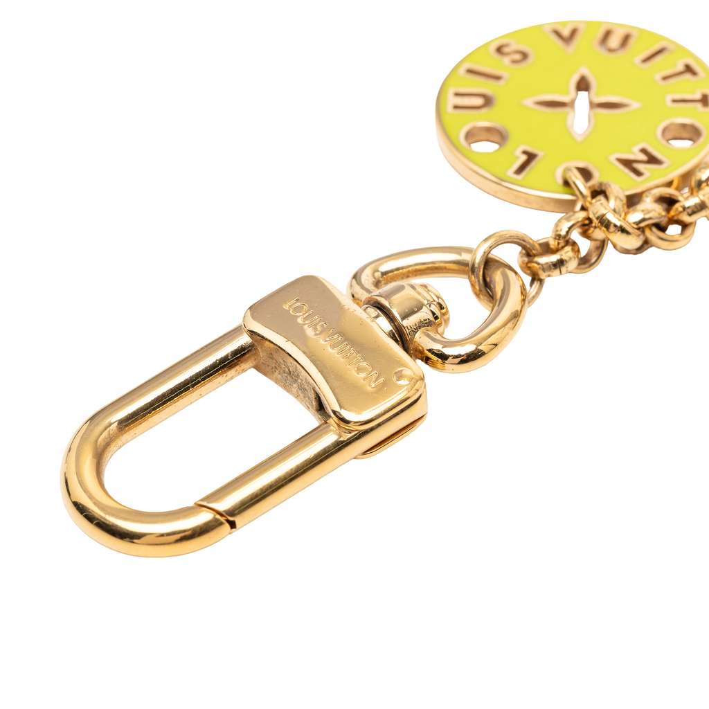 Louis Vuitton Gold Plated Enamel Multicolore Fleur de Monogram Bag Charm and Key Holder Gold Metal Very good condition - Box View