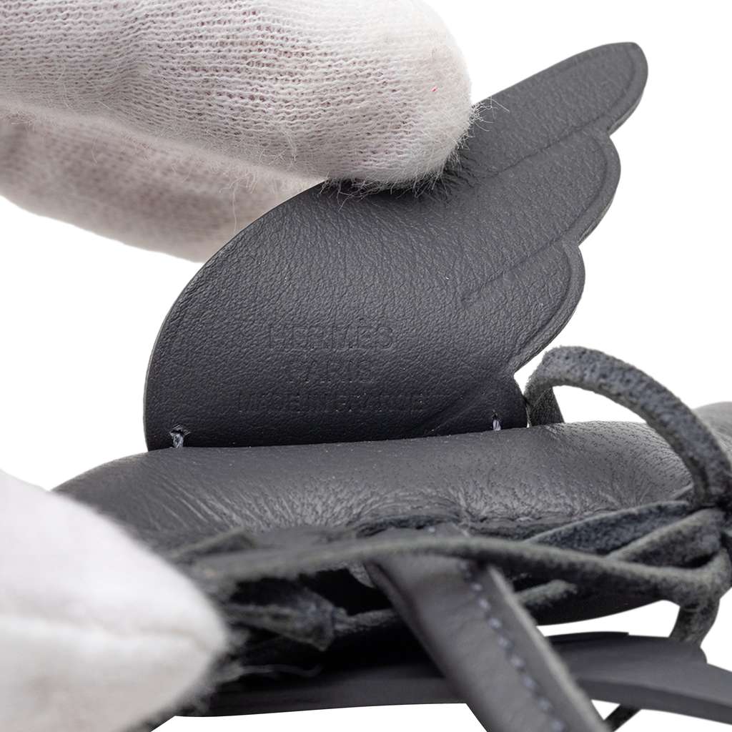 Hermès Milo Lambskin GriGri Rodeo Pegasus Bag Charm Grey Leather Very good condition - Inside View