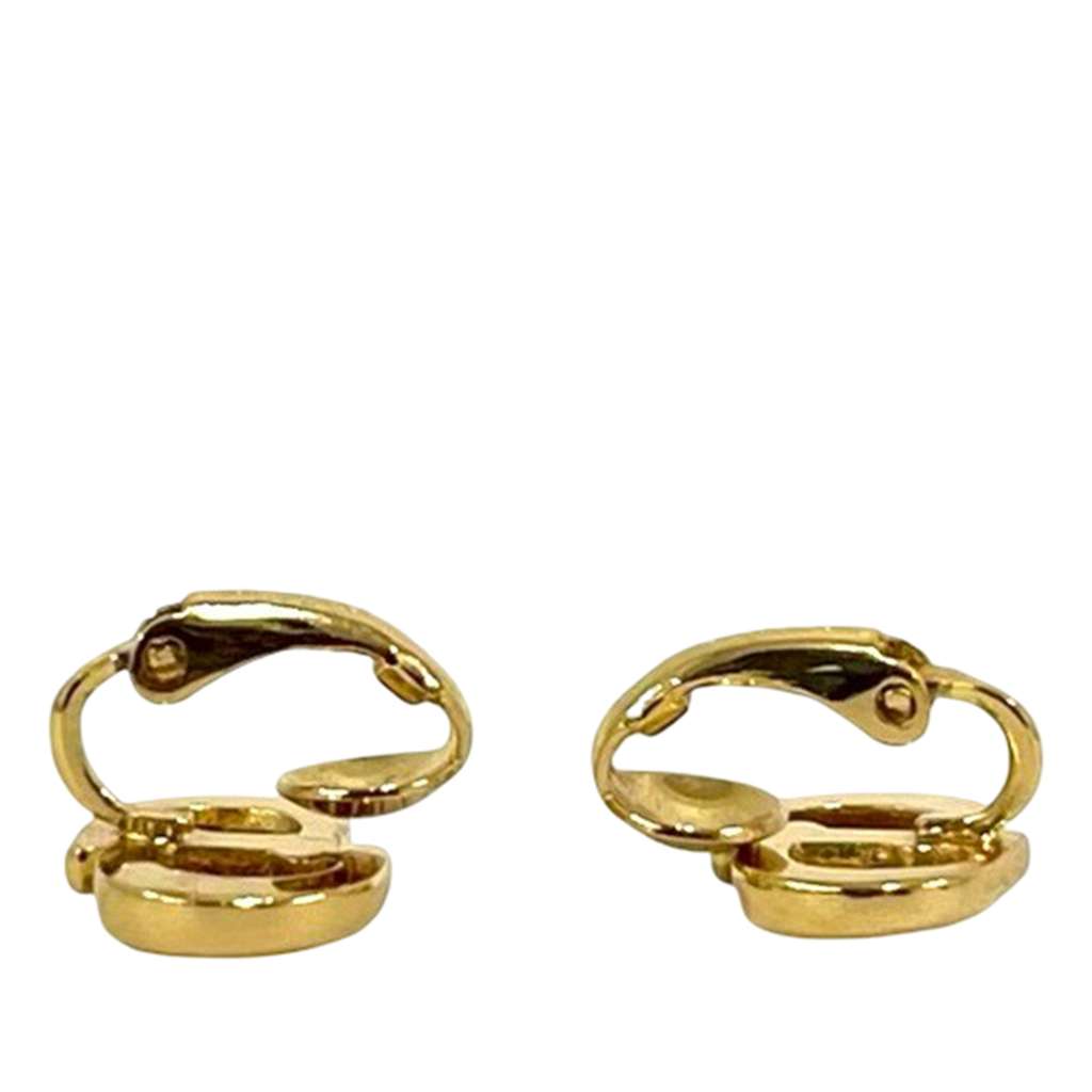 Dior Gold Plated CD Logo Clip On Earrings Gold Metal Very good condition - Back View