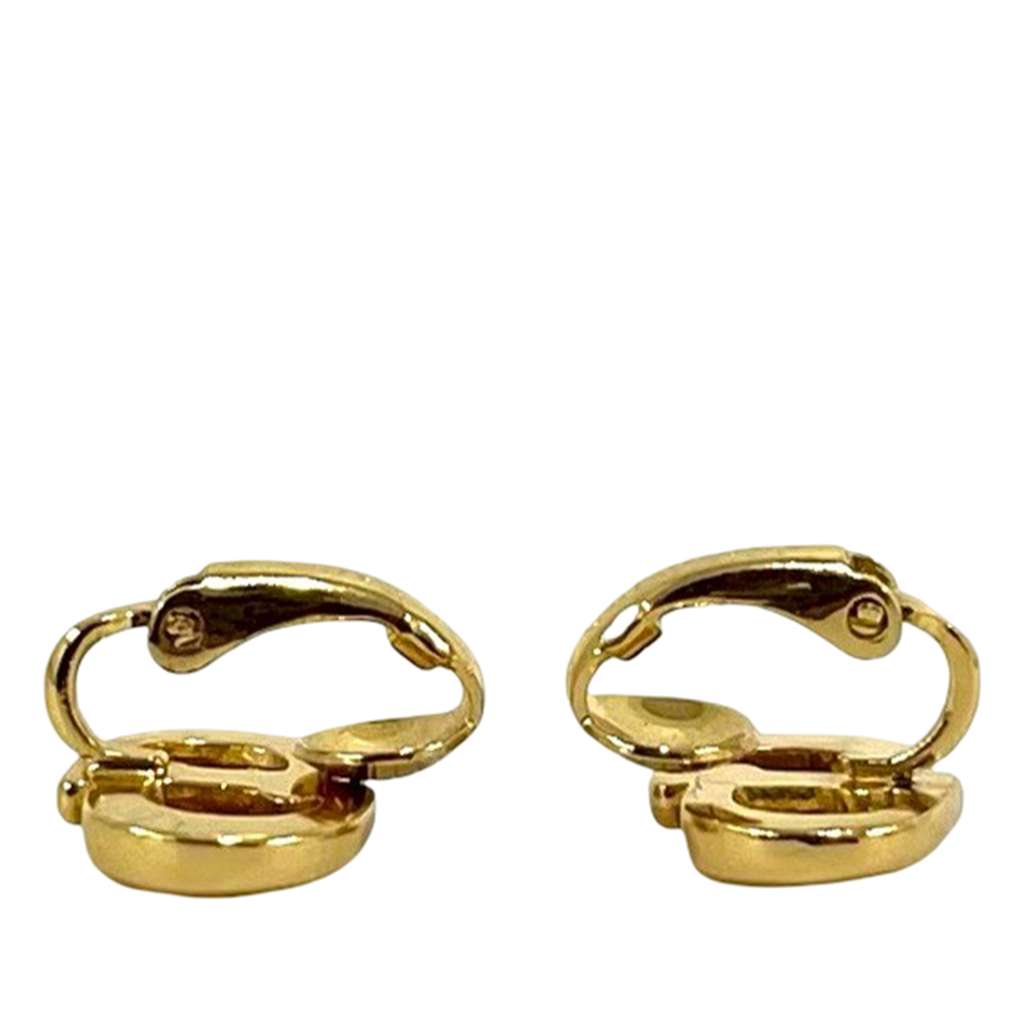 Dior Gold Plated CD Logo Clip On Earrings Gold Metal Very good condition - Box View