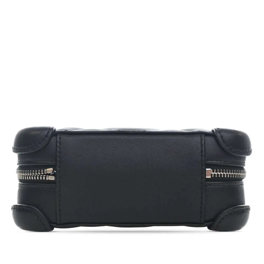 Chanel Mini Quilted Lambskin Covered CC Camera Bag Black Leather Very good - Inside View