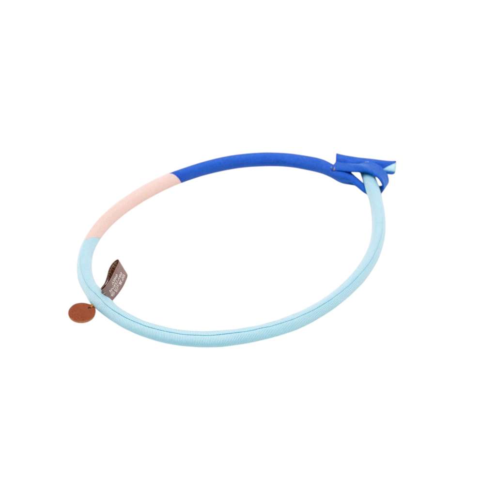 Hermès Silk and Cord Petit H Double Tour Bracelet Blue Silk Never worn - Model View