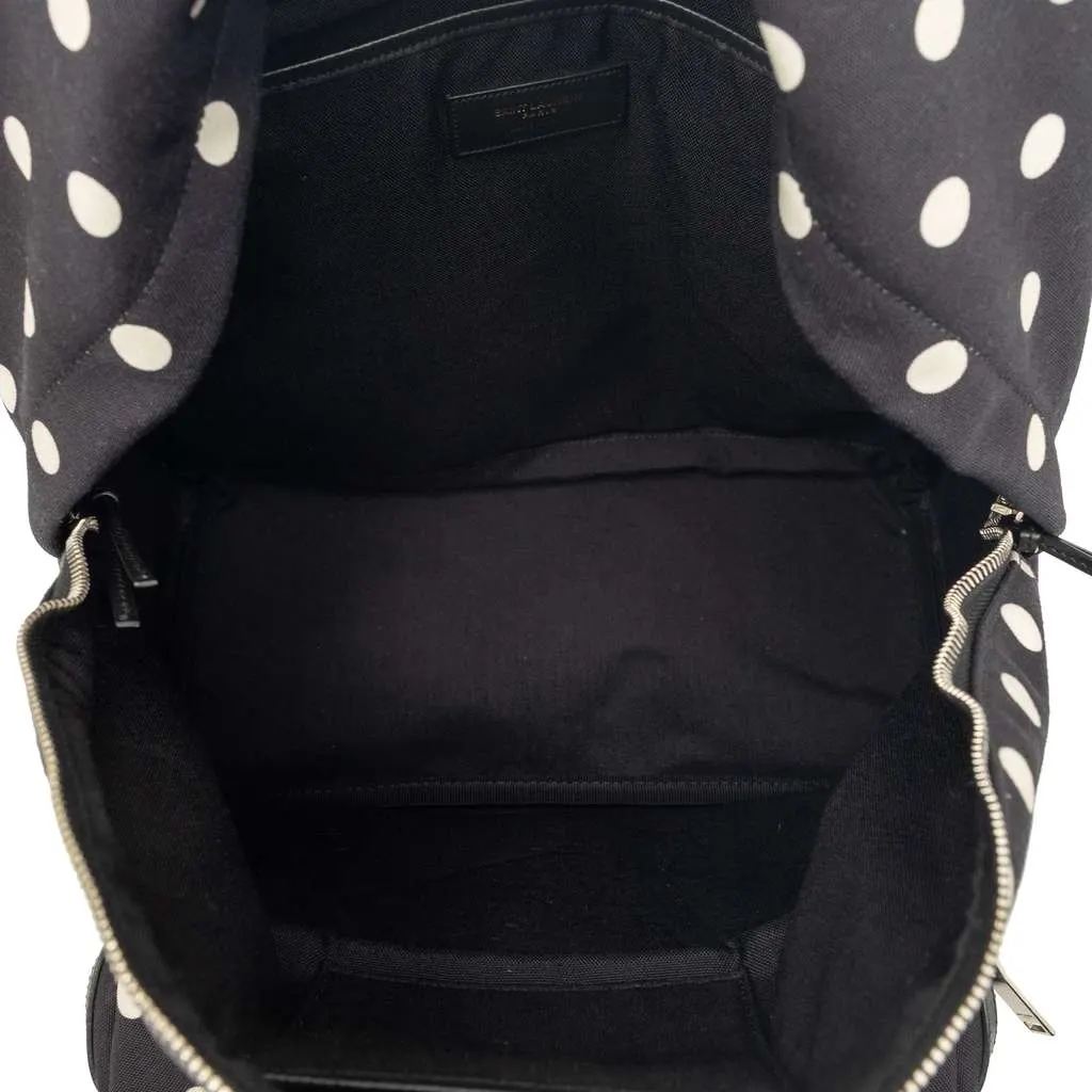 Saint Laurent Canvas Polka Dot City Backpack Black Canvas Very good - Model View