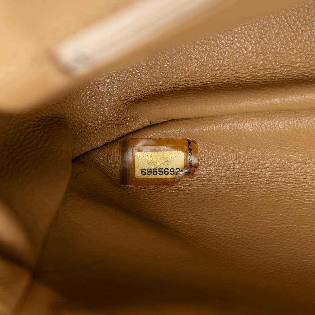 Chanel Chocolate Bar Lambskin Wild Stitch Chain Flap Beige Leather Very good condition - Box View