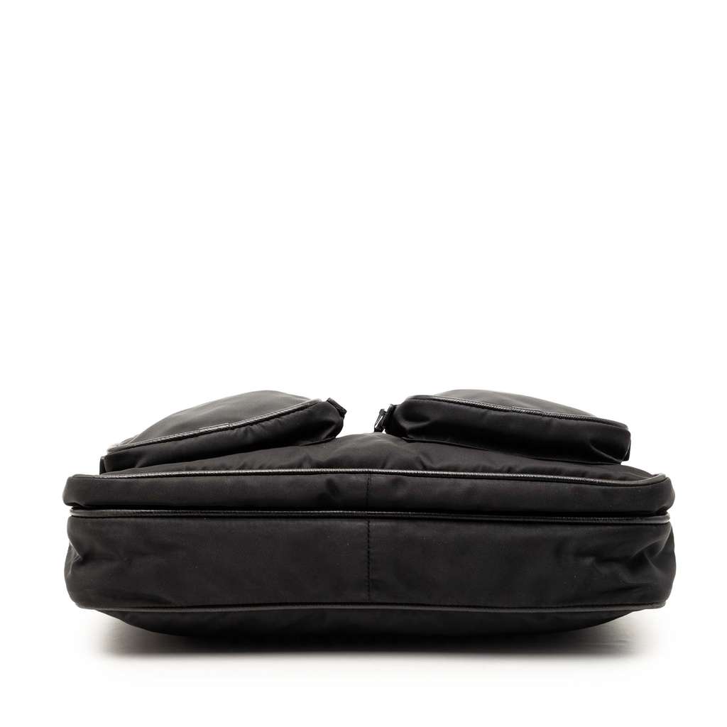 Prada Saffiano Trimmed Tessuto Zip Top Crossbody Black Very good condition - Inside View